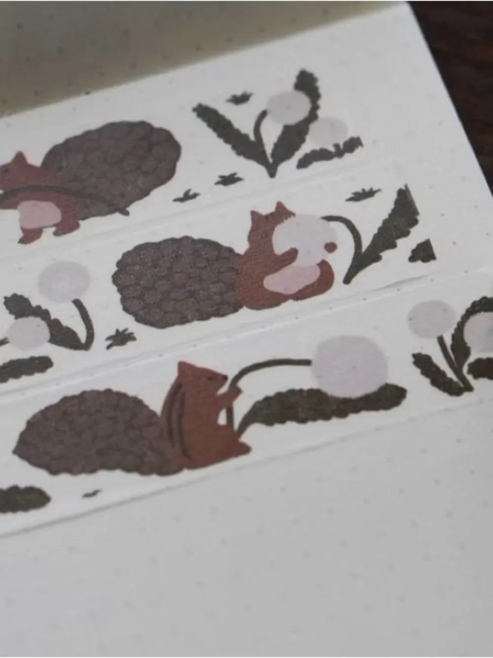 Ivy snow retired print Stamped Floral print  in White and Brown